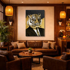 cuadro canvas vida salvaje tigre dorado urbano vertical