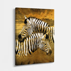 cuadro canvas vida salvaje cebra dorada vertical