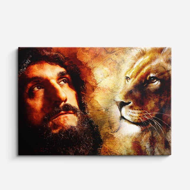 cuadro canvas arte cósmico profeta del león horizontal