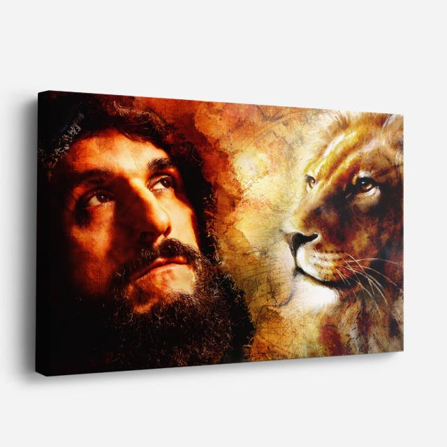 cuadro canvas arte cósmico profeta del león horizontal