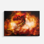 cuadro canvas arte cósmico dragón ígneo horizontal