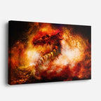 cuadro canvas arte cósmico dragón ígneo horizontal