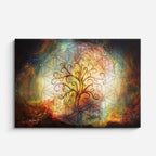 cuadro canvas arte cósmico árbol del cosmos horizontal