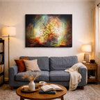 cuadro canvas arte cósmico árbol del cosmos horizontal