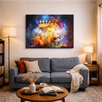 cuadro canvas arte cósmico rey de nebulosa horizontal