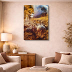 cuadro canvas arte cósmico rebaño dorado vertical musafy