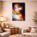 cuadro canvas arte cósmico rostro cósmico vertical musafy