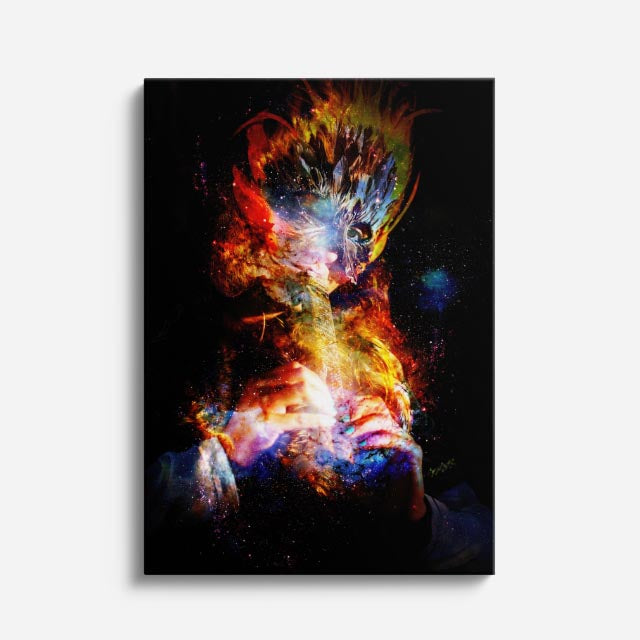 cuadro canvas arte cósmico fénix interior vertical musafy