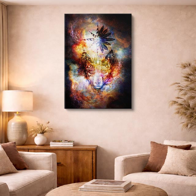 cuadro canvas arte cósmico dualidad salvaje vertical musafy