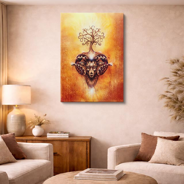 cuadro canvas arte cósmico símbolo vital vertical musafy