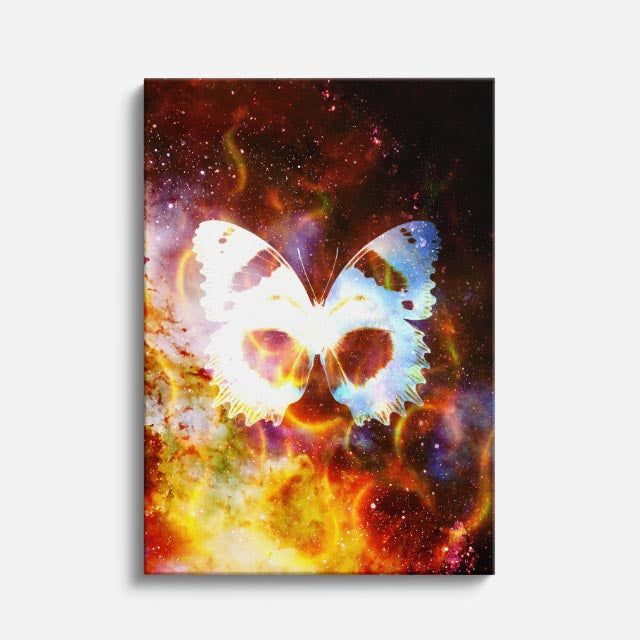 cuadro canvas arte cósmico mariposa cósmica vertical musafy