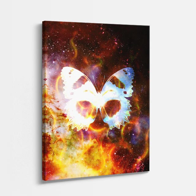 cuadro canvas arte cósmico mariposa cósmica vertical musafy