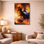 cuadro canvas arte cósmico guerrera espiritual vertical musafy