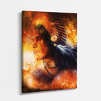 cuadro canvas arte cósmico guerrera espiritual vertical musafy