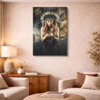cuadro canvas arte cósmico oración ancestral vertical musafy