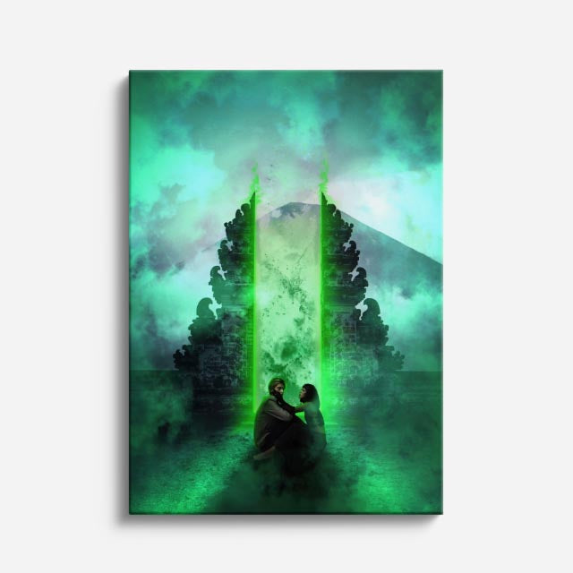 cuadro canvas experiencia sci fi portal verde vertical