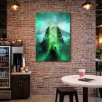 cuadro canvas experiencia sci fi portal verde vertical