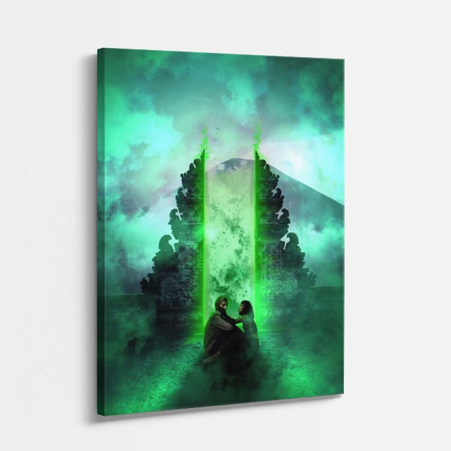 cuadro canvas experiencia sci fi portal verde vertical