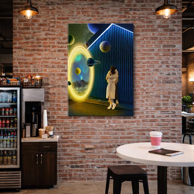cuadro canvas experiencia sci fi puerta estelar vertical