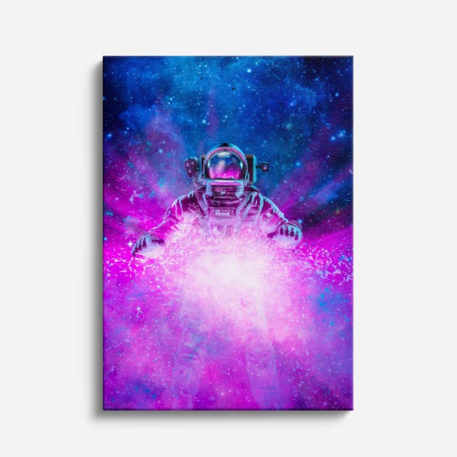 cuadro canvas experiencia sci fi explosión cuántica vertical