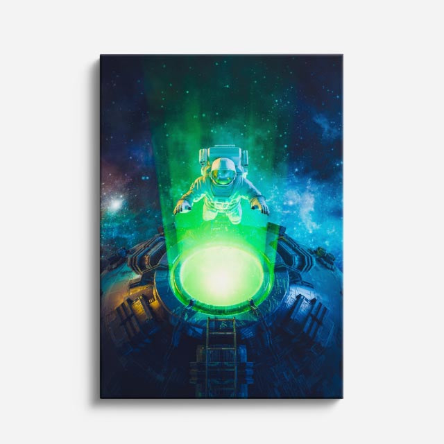 cuadro canvas experiencia sci fi reactor verde vertical