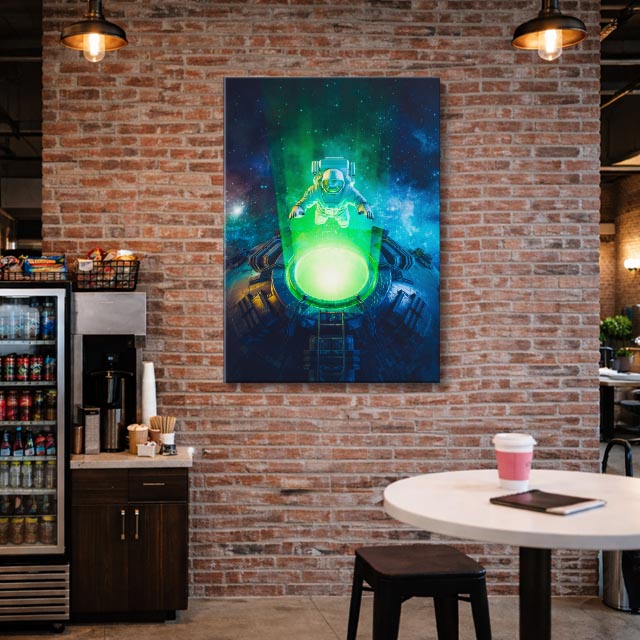cuadro canvas experiencia sci fi reactor verde vertical
