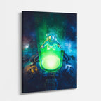 cuadro canvas experiencia sci fi reactor verde vertical