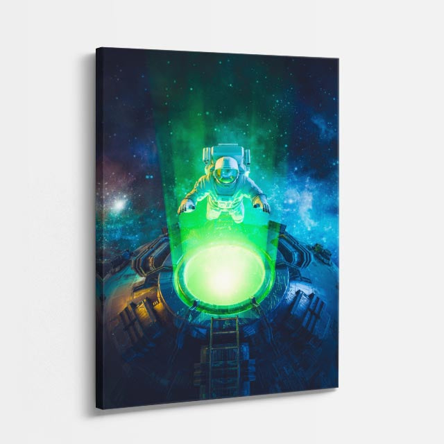 cuadro canvas experiencia sci fi reactor verde vertical