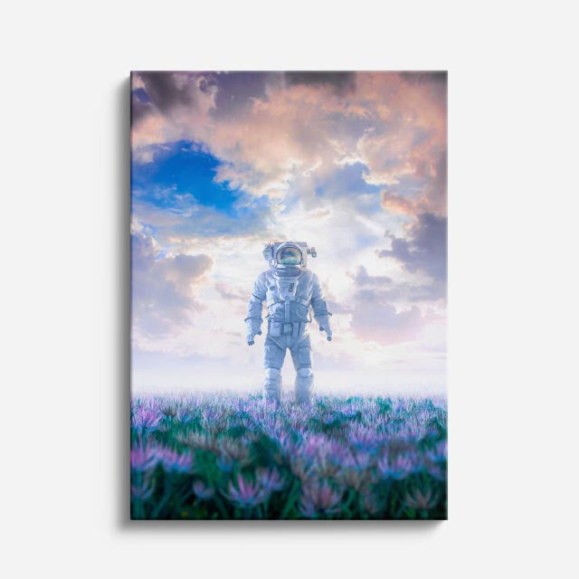 cuadro canvas experiencia sci fi pradera espacial vertical