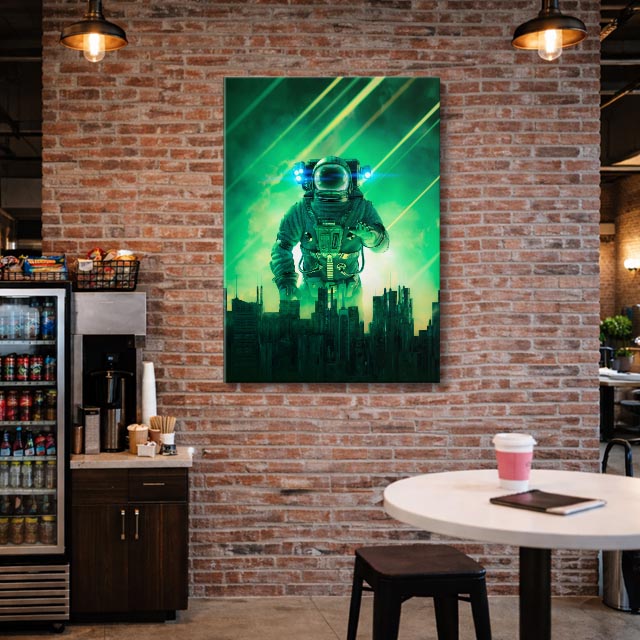 cuadro canvas experiencia sci fi ciudad futurista vertical