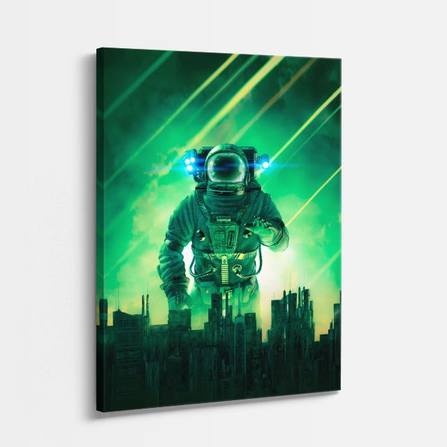 cuadro canvas experiencia sci fi ciudad futurista vertical