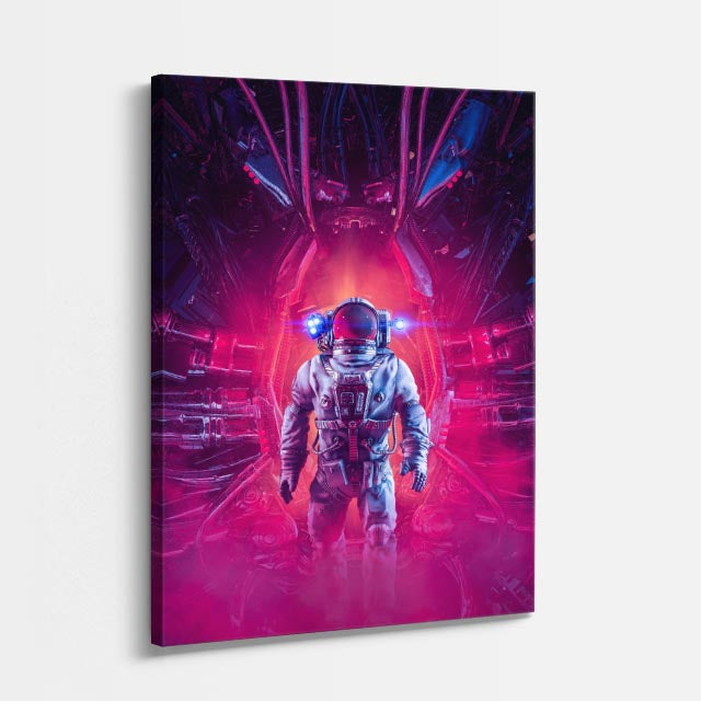 cuadro canvas experiencia sci fi portal carmesí vertical