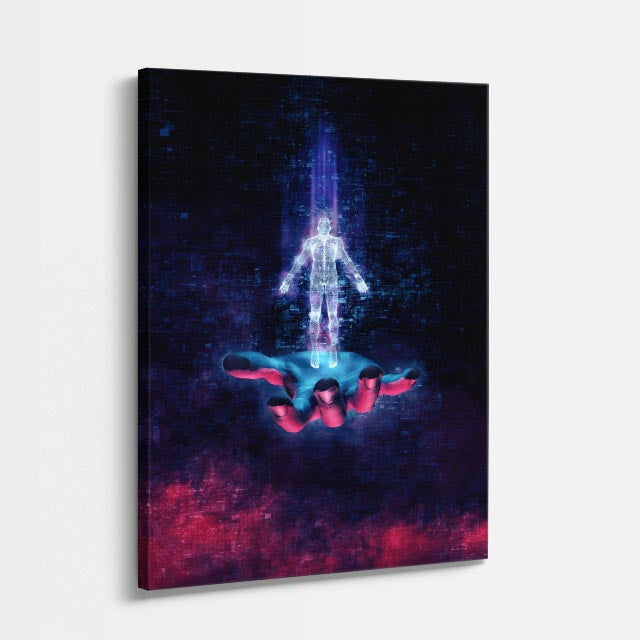 cuadro canvas experiencia sci fi ascenso lumínico vertical