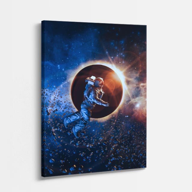 cuadro canvas experiencia sci fi eclipse humano vertical