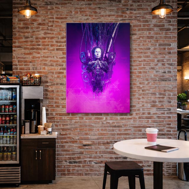 cuadro canvas experiencia sci fi entidad sintética vertical