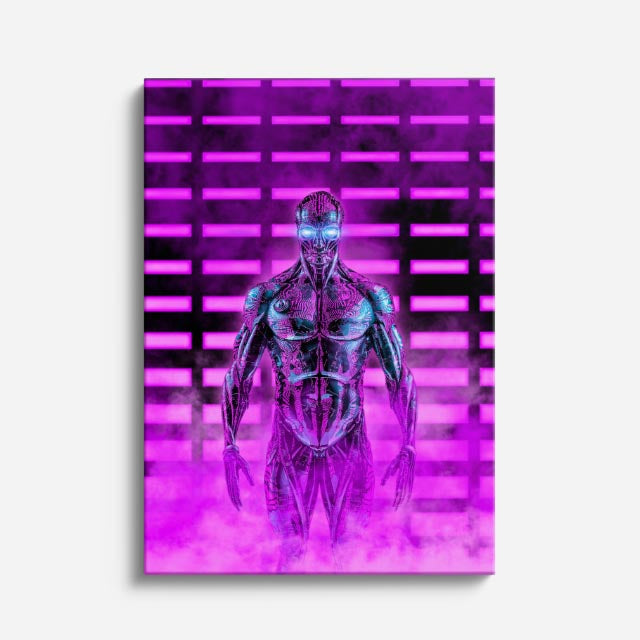 cuadro canvas experiencia sci fi cuerpo sintético vertical