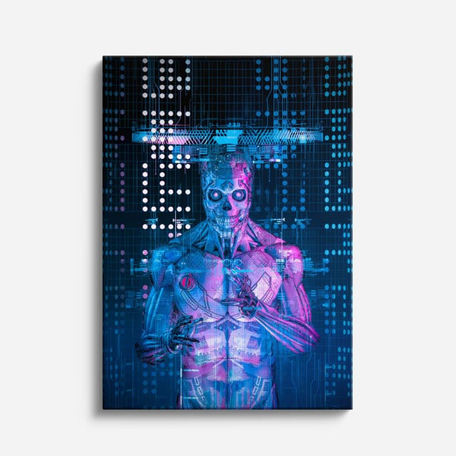 cuadro canvas experiencia sci fi núcleo biomecánico vertical