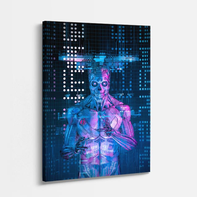 cuadro canvas experiencia sci fi núcleo biomecánico vertical
