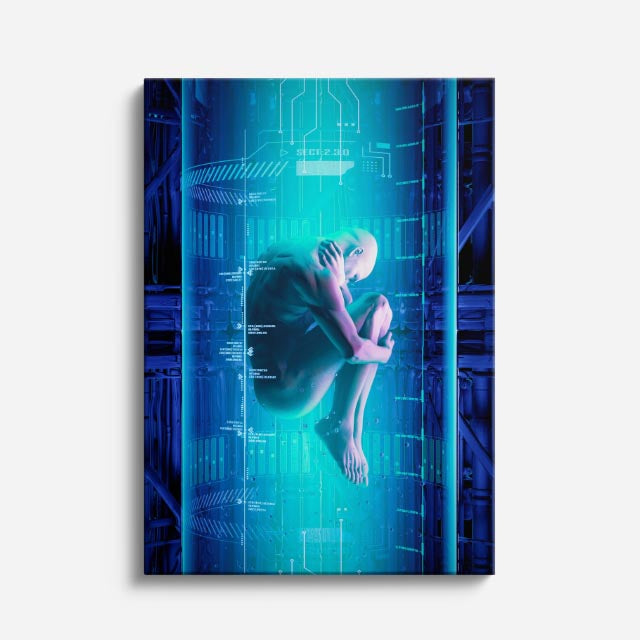 cuadro canvas experiencia sci fi gestación digital vertical