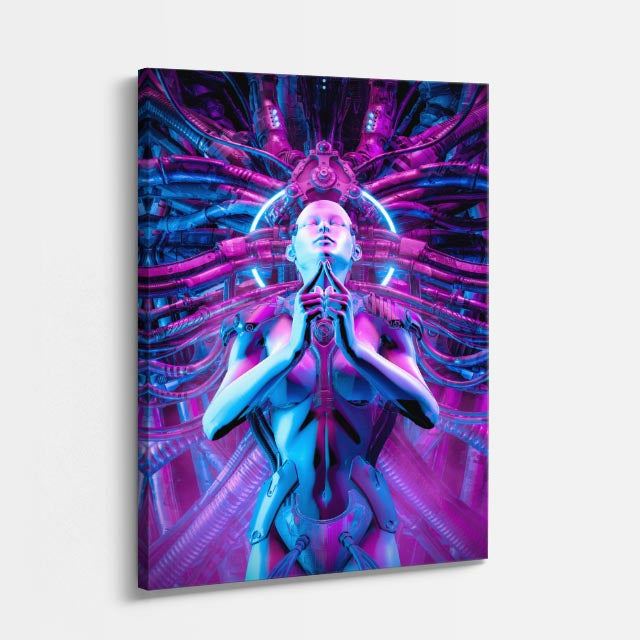 cuadro canvas experiencia sci fi meditación tecnológica vertical