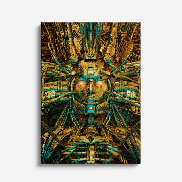 cuadro canvas experiencia sci fi arquitectura neural vertical