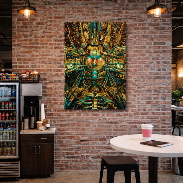 cuadro canvas experiencia sci fi arquitectura neural vertical