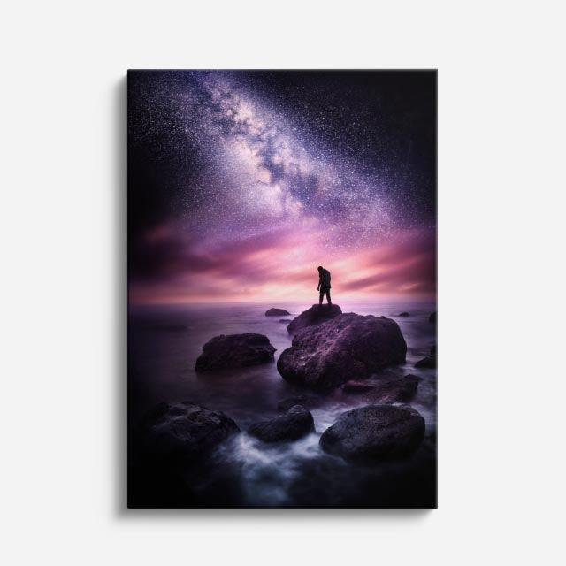 cuadro canvas experiencia sci fi horizonte cósmico vertical
