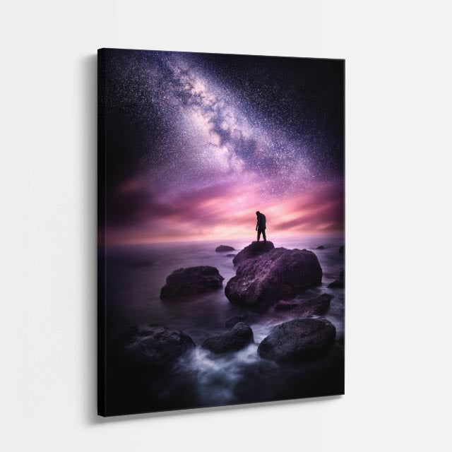 cuadro canvas experiencia sci fi horizonte cósmico vertical