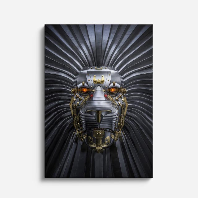 cuadro canvas experiencia sci fi deidad tecnológica vertical