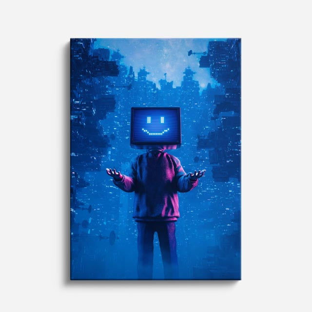 cuadro canvas experiencia sci fi identidad virtual vertical