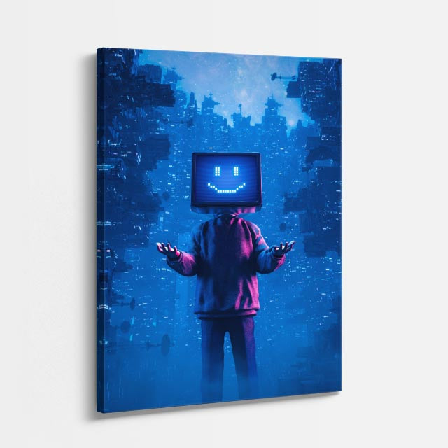 cuadro canvas experiencia sci fi identidad virtual vertical