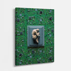 cuadro canvas experiencia sci fi código humano vertical
