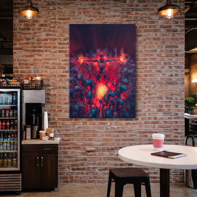 cuadro canvas experiencia sci fi núcleo ardiente vertical