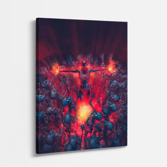 cuadro canvas experiencia sci fi núcleo ardiente vertical